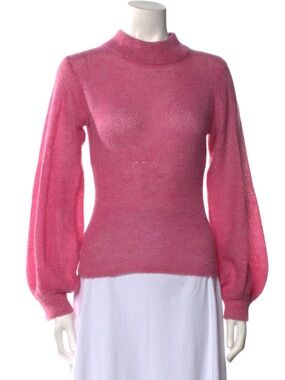 NICHOLAS Pink Mohair Mock Neck Sweater